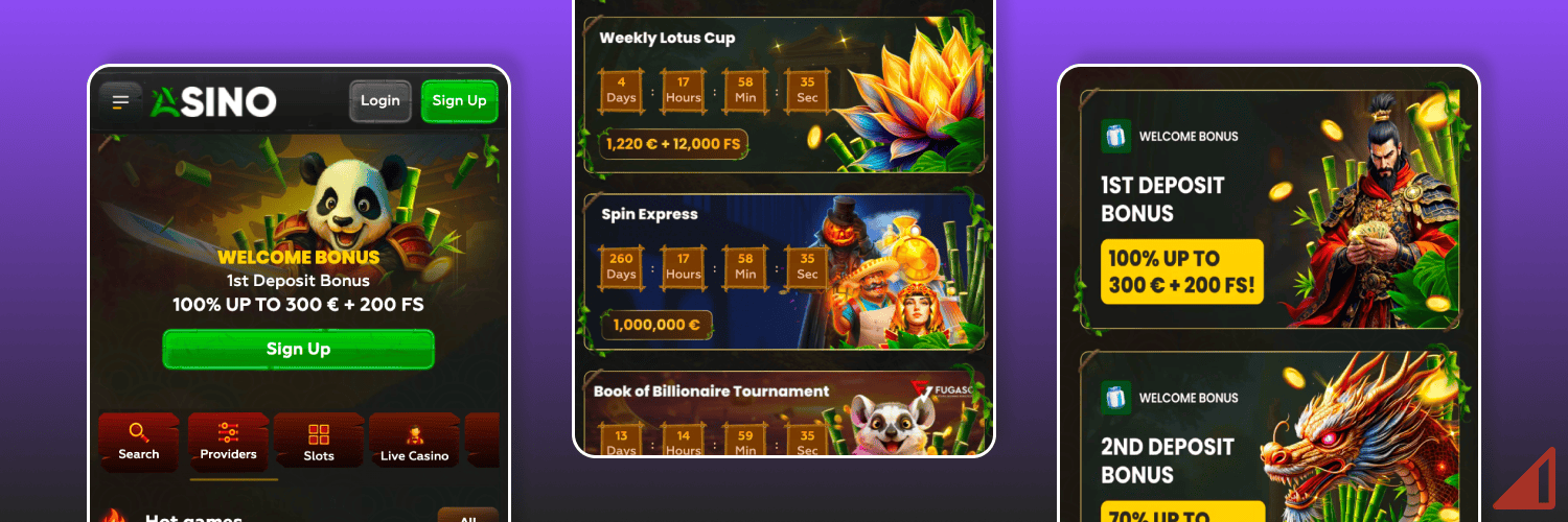 Asino Casino v mobilnem brskalniku
