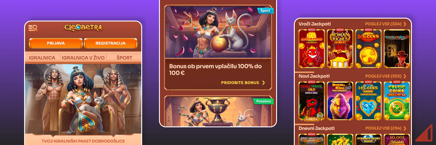 Cleobetra Casino v mobilnem brskalniku