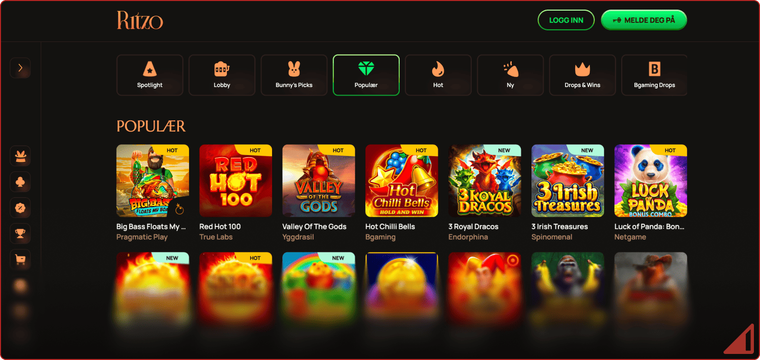 Ritzo Casino igre za denar