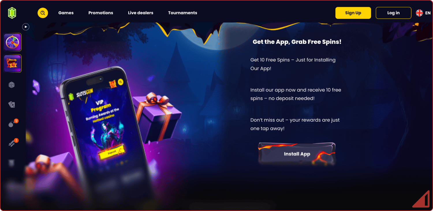 Slotsgem Casino mobilna aplikacija
