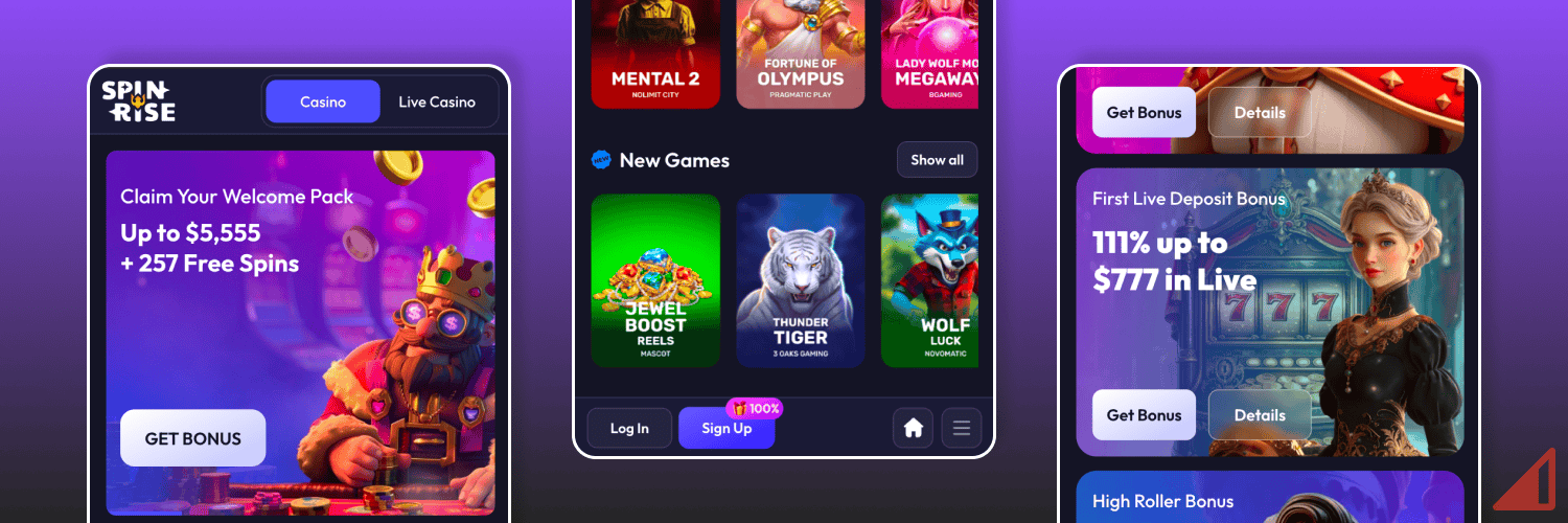 Spinrise Casino v mobilnem brskalniku
